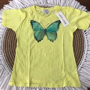 Wildfox Kids Yellow Green Butterfly Tee